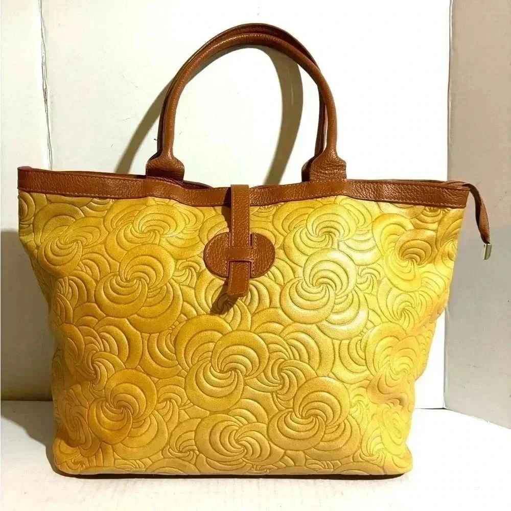 Carla Ferrert  mustard leather shoulder handbag